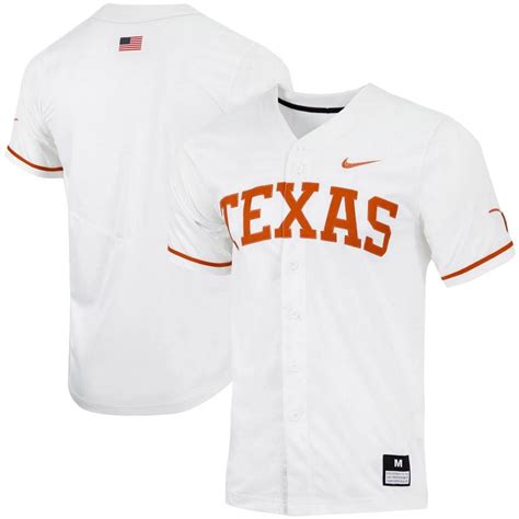 men's nike white texas longhorns replica full-button baseball jersey|Texas Baseball Gear, Texas Longhorns Baseball Jerseys, Hats, .